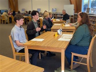 Image of students conducting a mock interview
